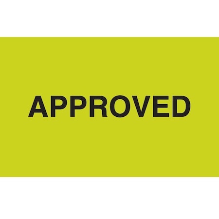 Decker Tape Products Label, DL3202, APPROVED, 1-3/8" X 2" DL3202